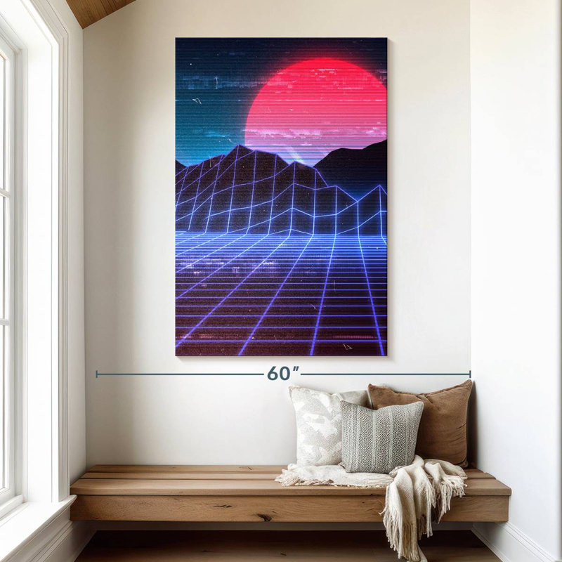 Kelan Red Moon Digital Landscape, 51" H x 34" W