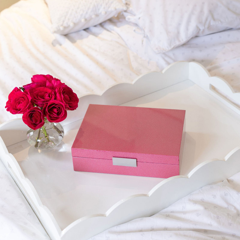 Chiffon Laquer Jewelry Box, Gray