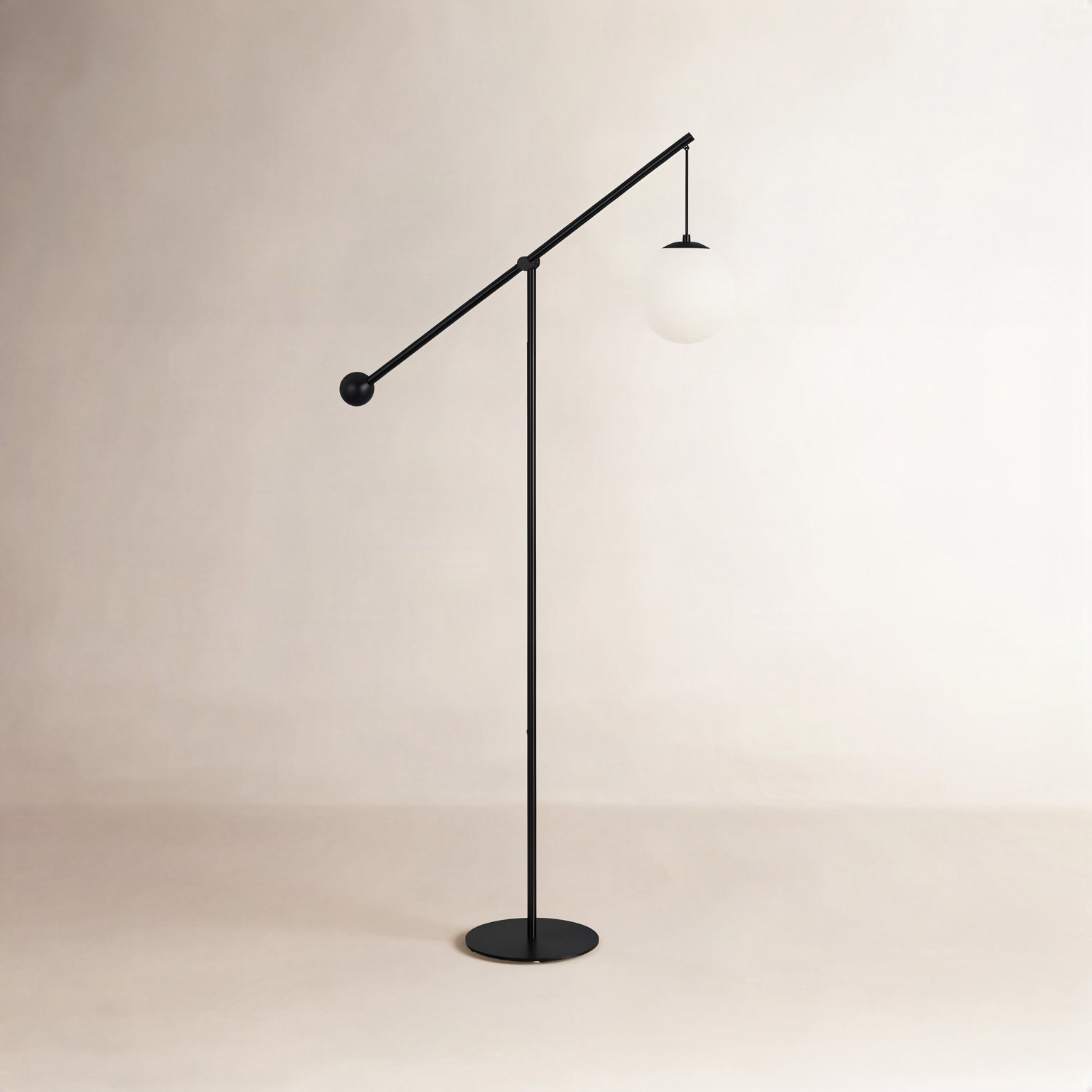 66.75'' Swing Arm Floor Lamp, Matte Black