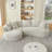 Modern Curved L-Shape Luxury Sectional Oversized Sofa: Minimalist Design, Comfy Sleeper Couch For Living Room, Apartment & Reception Spaces,No Assembly Required-333002822-333002816