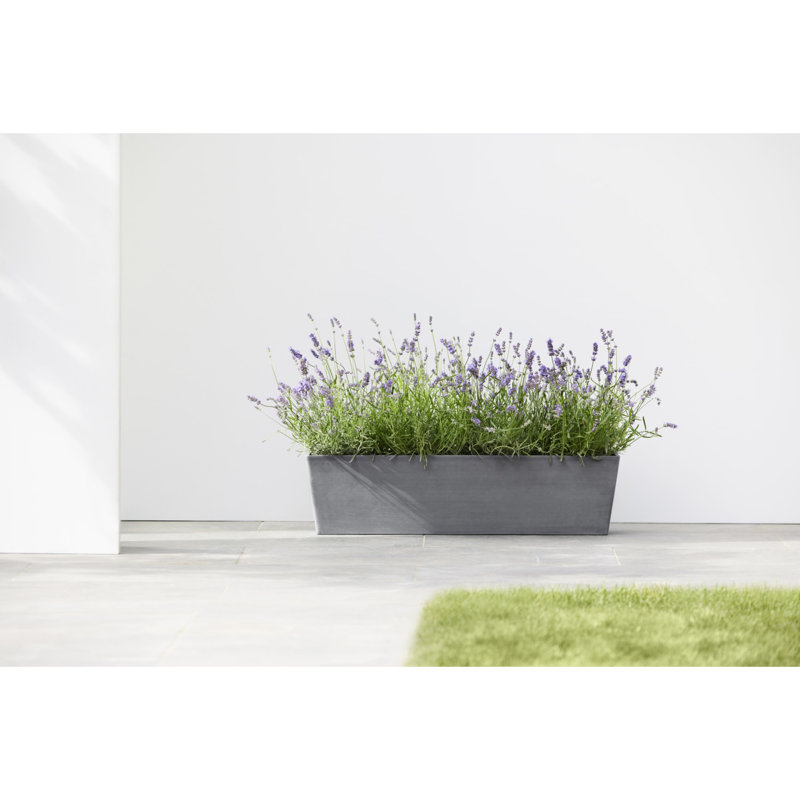 Pot Planter, 6.7" H x 21.6" W x 6.7" D, Gray