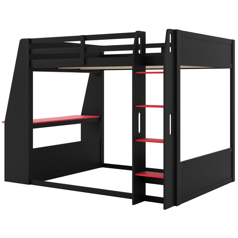 Lits modernes avec bureau de rangement, lit mezzanine en bois aggloméré pour la maison