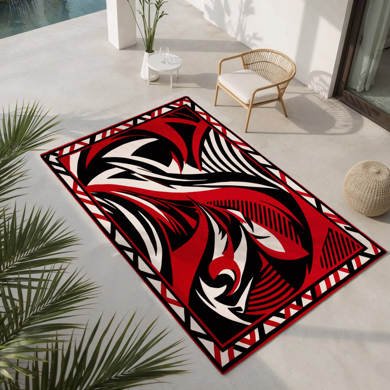 Tapis intérieur et extérieur Abstract Prime Inferno, Rectangle 9 pi x 12 pi