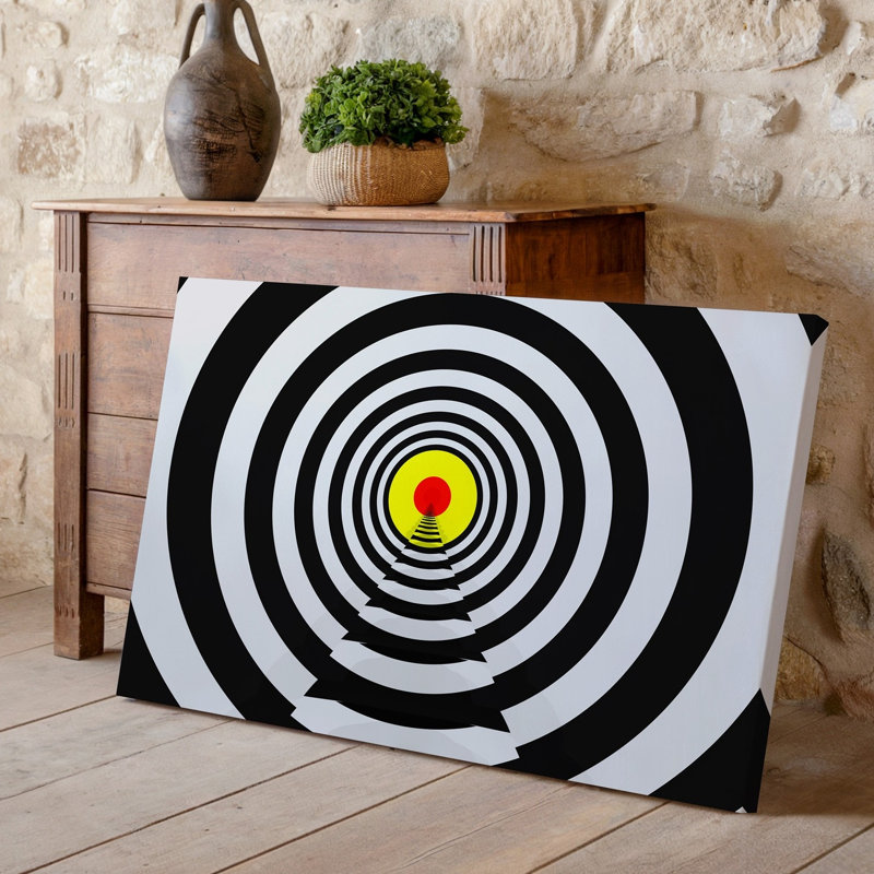 Reproduction d'art sur toile, "Art illusion optique abstraite" avec une série de spirales concentriques, H 30 po x l 40 po