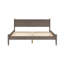 Lit plateforme gris en bois de style Mid-Century moderne, pieds ronds fuselés, arrangement stable, ensemble de lattes, aucun sommier pour la chambre à coucher