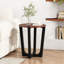 Table d'appoint en bois massif ACACIA, brun et noir