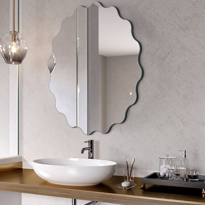Miroir de salle de bain mural 23,2 po Wavy Mirror