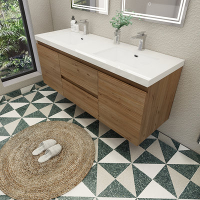 59'' Single Bathroom Vanity with Acrylic Top