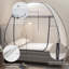 Pop Up Bed Mosquito Net Tent, 90*195cm Gray Full Net Bottom Bed Canopy, Portable Foldable Insect Screen, Indoor Outdoor Bed Tent for Bedroom Dorm Camping