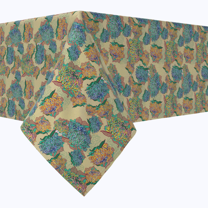 Rectangular Tablecloth, 100% Cotton, Floral 237, 84" x 60"