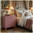 32" Wide Pink Fluted 3-Drawer Nightstand, Large Modern Bedroom End Table with Storage-43186523