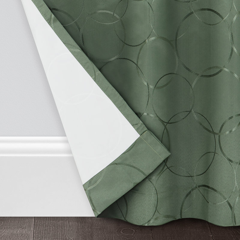 Sage Green Blackout Grommet Top Polyester Drapes