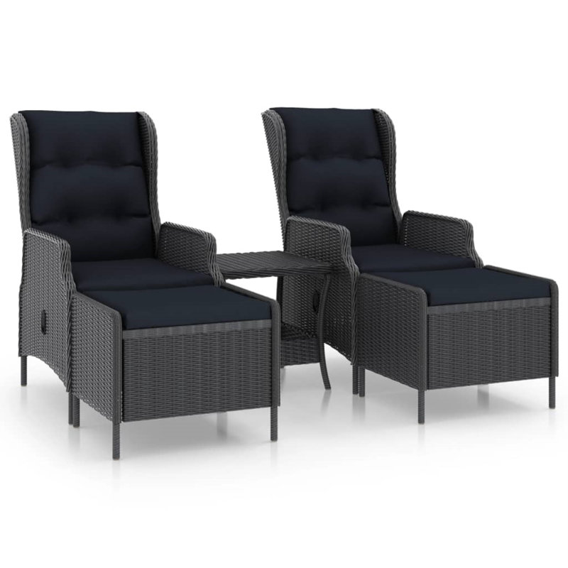 Ensemble 3 pièces avec coussins Romee, Gris foncé