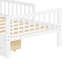 Lit simple blanc avec rangement pour tête de lit et garde-corps-642863632