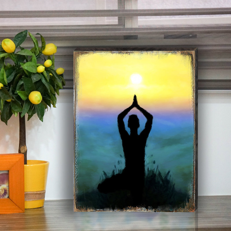 Bloc mural d'art yoga fait à la main | Nature Wonders, H 7,5 po x l 5 po x P 0,75 po