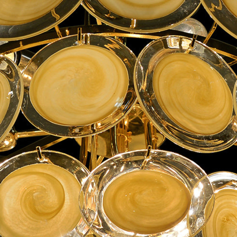 Portia 6 - Light Chandelier, Creme Brulee, Polished Brass