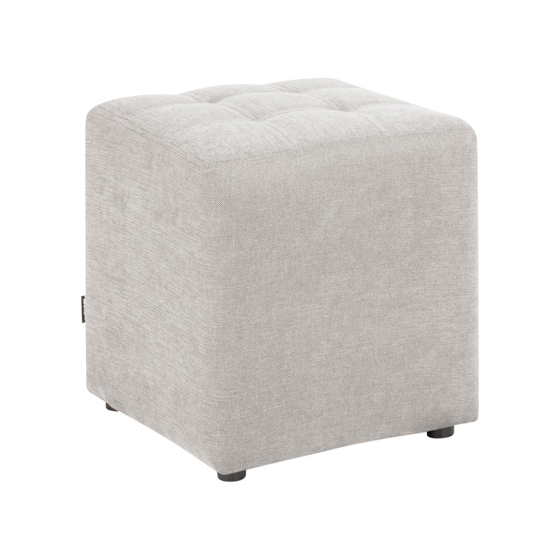 Hadasha 38cm Wide Tufted Square Cube Ottoman, Light Grey