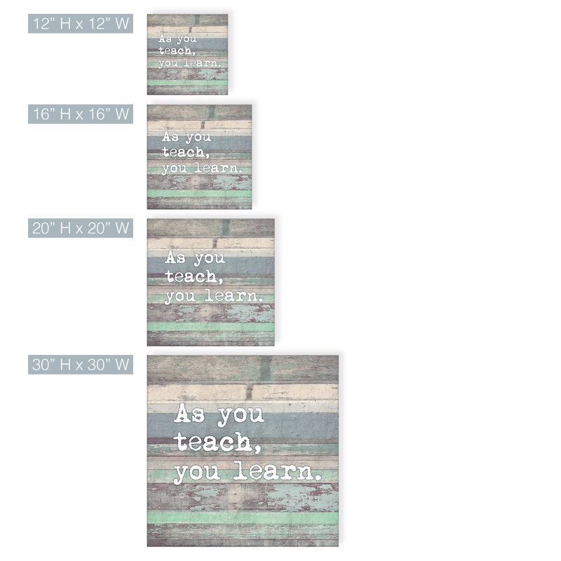Teach and Learn par Olivia Rose - reproduction d'art sur toile tendue, H 12 po x l 12 po x P 1,5 po