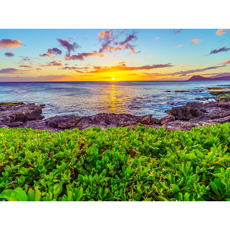 Vibrant Sunset At Paradise Cove | Oahu, Hawaii Print by Brian Mc Clean, Wrapped Canvas, 24" H x 32" W