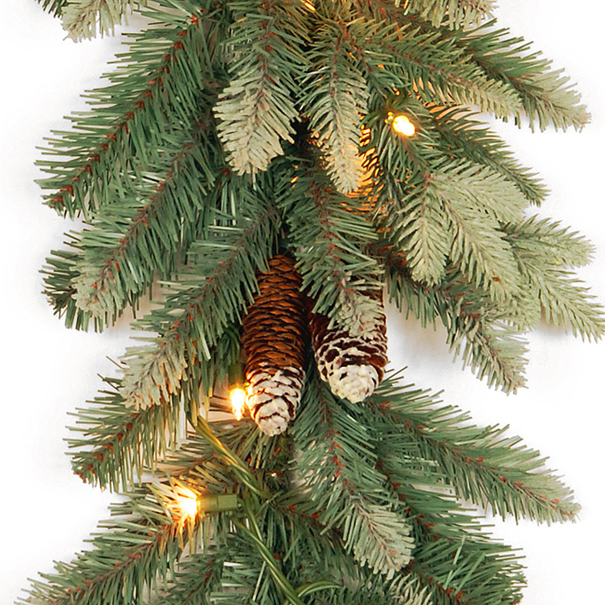 108" Frosted Pre-Lit Spruce Christmas Garland