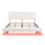 Lit plateforme tapissier très grand avec lumière DEL, lit plateforme très grand et blanc-472531545
