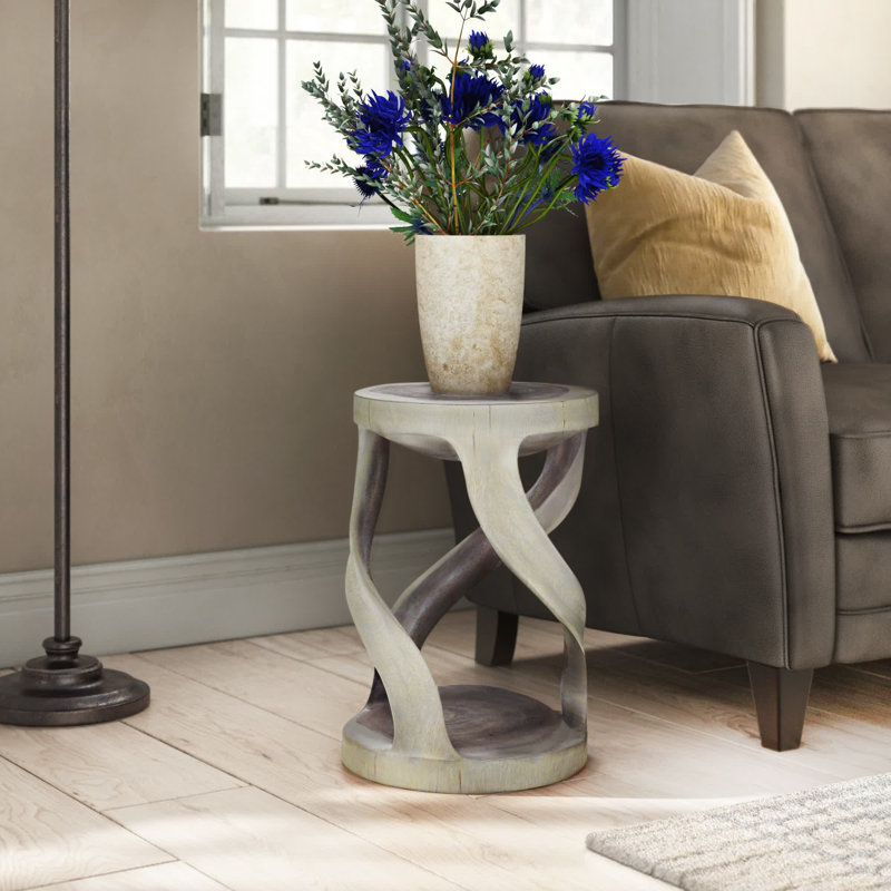 Santa Fe Springs Solid Wood End Table, Gray Livos