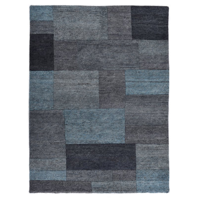 Dalas Hand Knotted Wool Blau/Anthrazit Indoor Rug