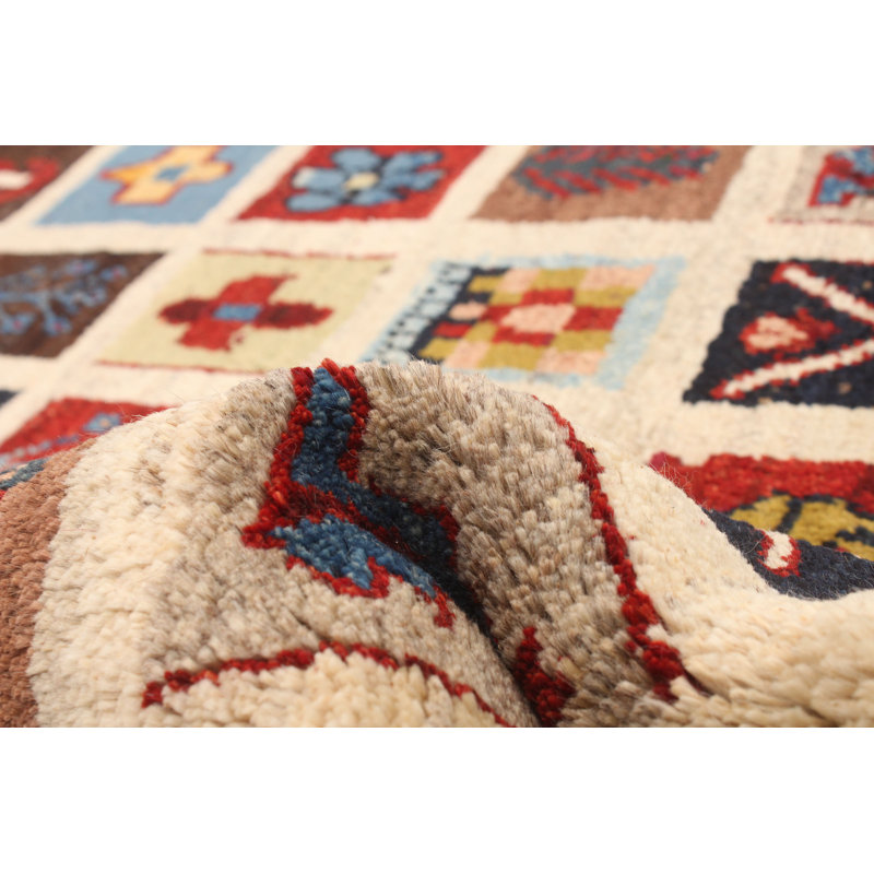 Tapis crème Helbe Gabbeh 3 pi 5 po x 6 pi 5 po