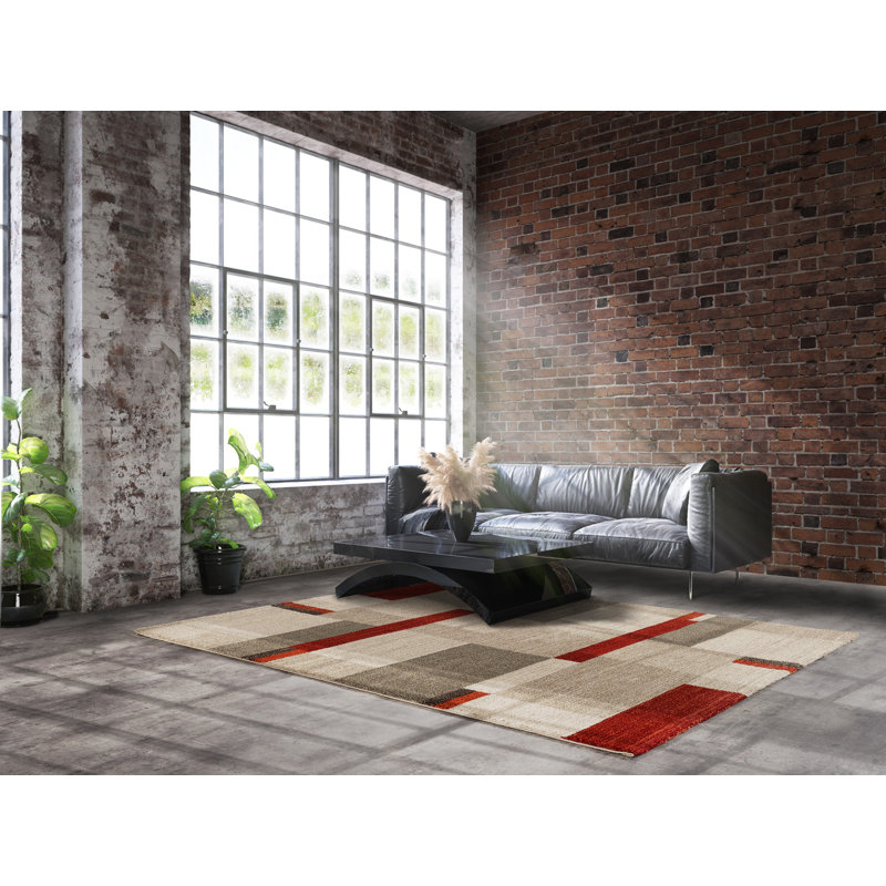 Foulton Shaggy Brown/Red Rug, Rectangular 200 x 250cm