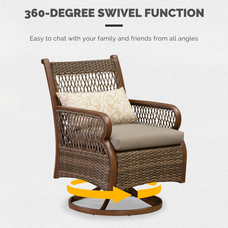 Chaise de patio pivotante avec coussin