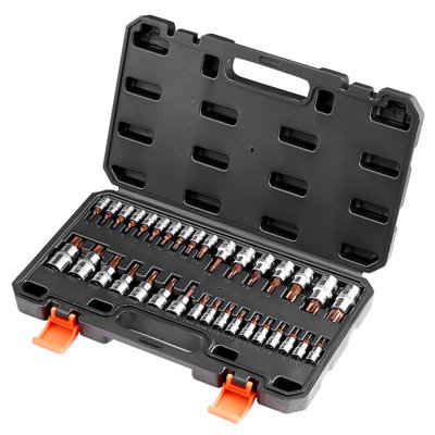 Ensemble de douilles à embouts Torx 34 pièces en acier allié T6-T70 antidérapant solide
