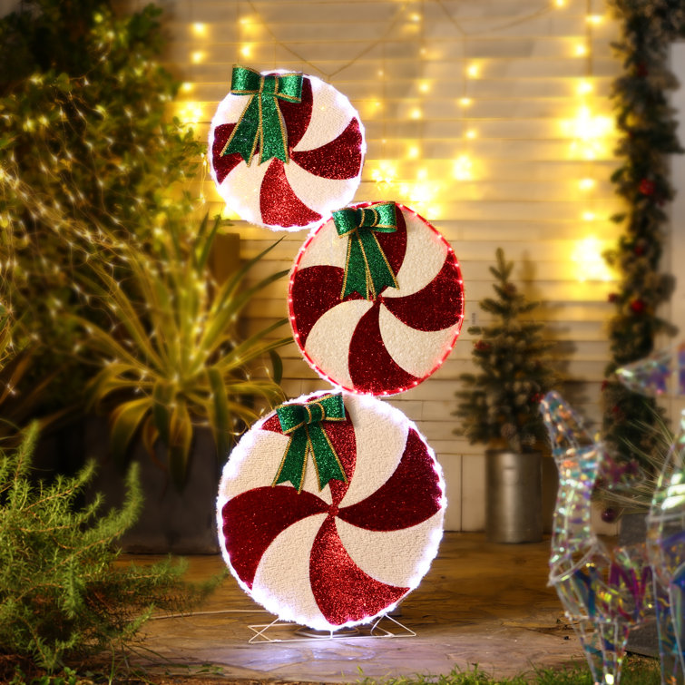 The Twillery Co.® Peppermint Candy Christmas Lighted Yard Decoration   Reviews Wayfair