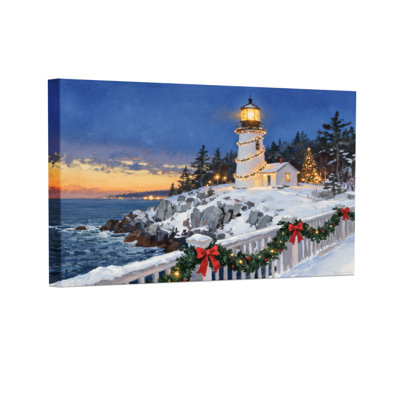 Ensemble de 3 reproductions d'art sur toile, "Christmas Winter Langle"