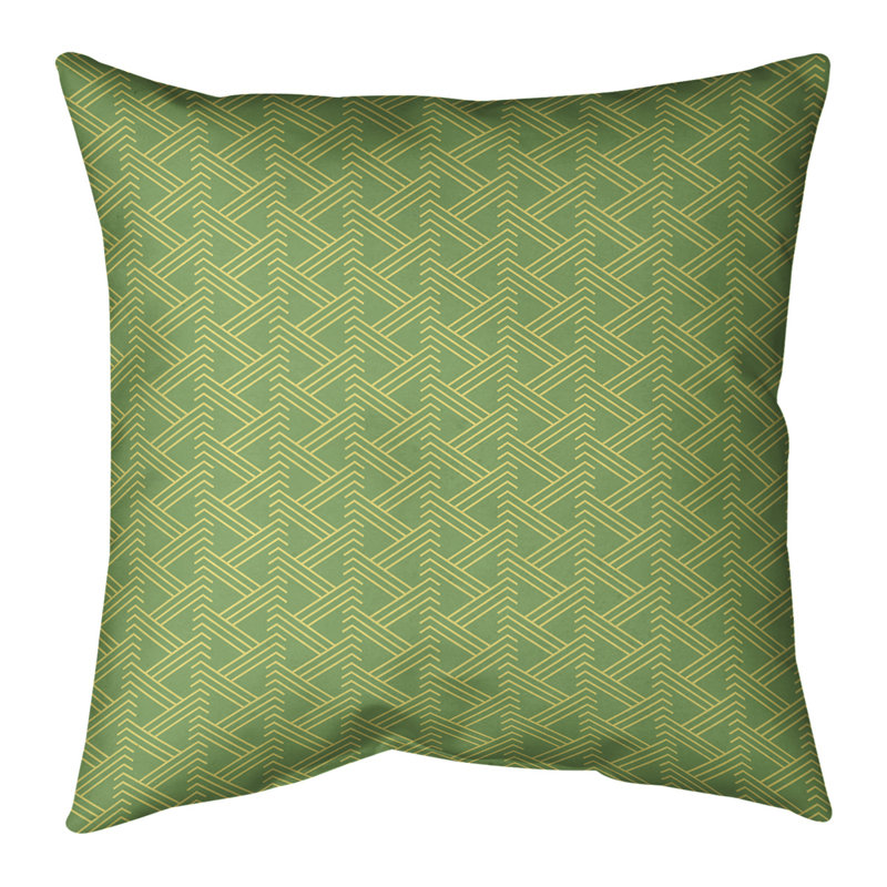 Coussin décoratif à motif zig zag classique, Bourre en polyester, H 20 po x l 20 po, Double vert / jaune