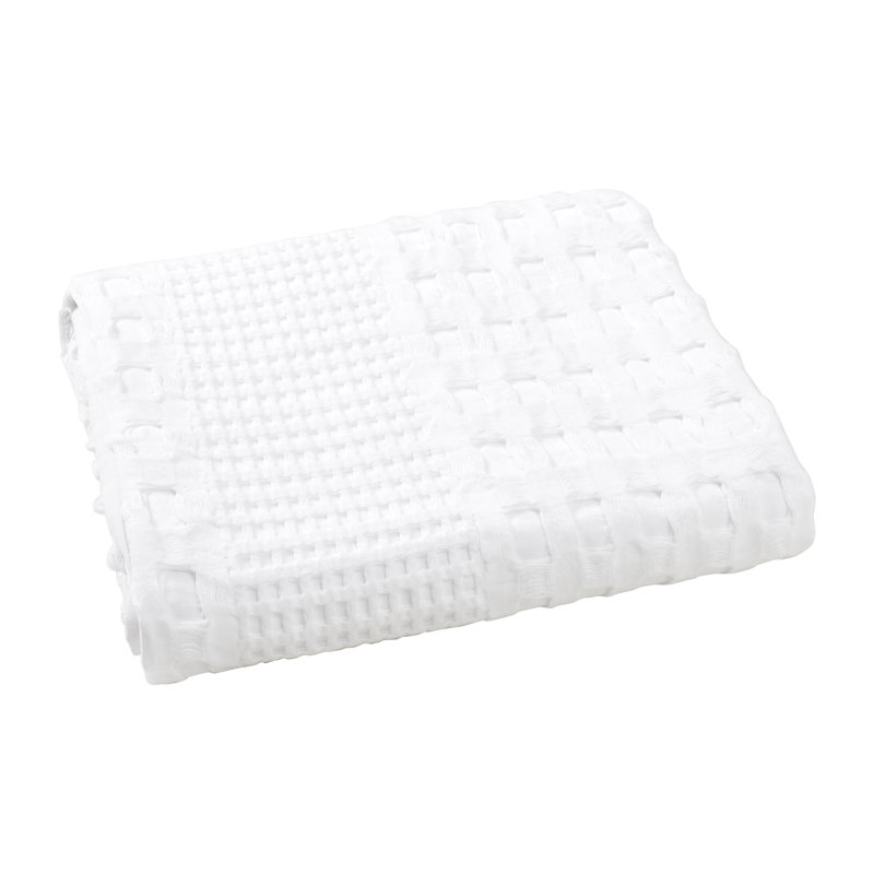 Housse de coussin blanc Waffle Weave, Simple, Rectangle H 20 po x l 54 po, Blanc