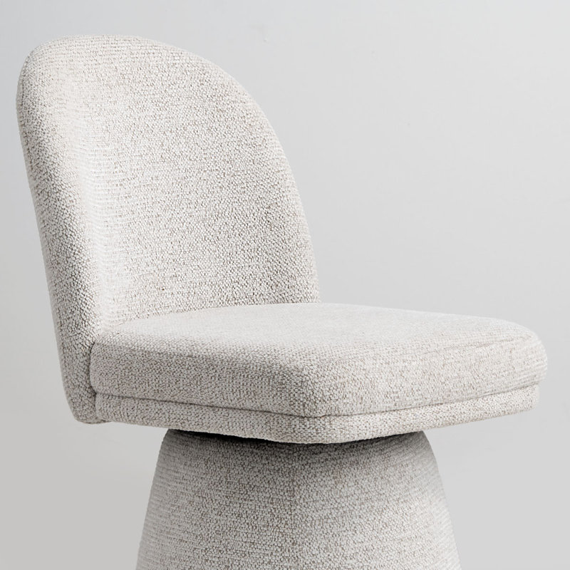 Fauteuil d'appoint pivotant rembourré en tissu