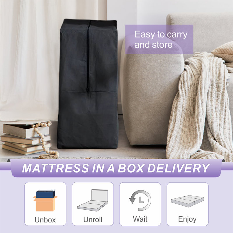Driffield Tri-fold 4'' Memory Foam Mattress,Portable Folding Mattress with Washable Cover, Queen