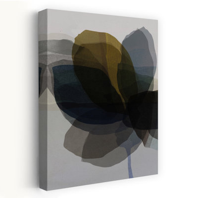 Abstrait floral discret abstrait contemporain, impression murale fleur élégante
