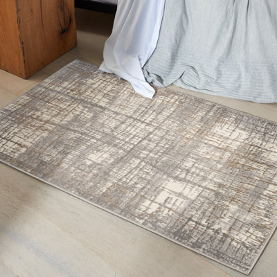 Tapis abstrait gris / ivoire CK950-IVGRY
