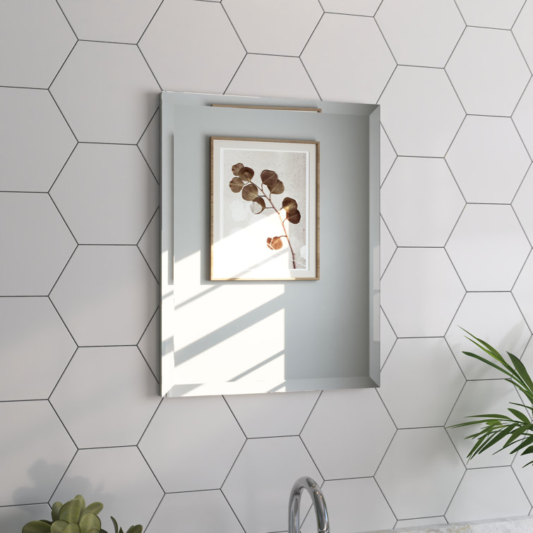 15'' W x 19'' H Recessed Frameless Medicine Cabinet with Mirror and 1 Adjustable Shelf
