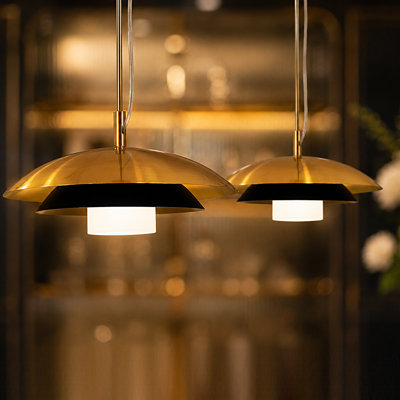 1-Light LED 11" Modern Dome Kitchen Island Pendant (Set of 2)
