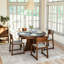 Stickley Saranac 46in Round Dining Table, Solid Rustic Walnut, Sustainable Construction, 16in Butterfly Leaf Inside, Seats 4 Closed, Seats 6 Open, Pedestal Base, 46in Dia. x 30in H, Made in USA