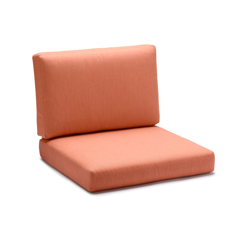 Casual Cushion METADRI(TM) Deep Seat Patio Cushion, Reticulated Foam Dries 50% Faster, Sunbrella Fade & Water Resistant 24"W x 26"D, 4" thick, Cast Coral