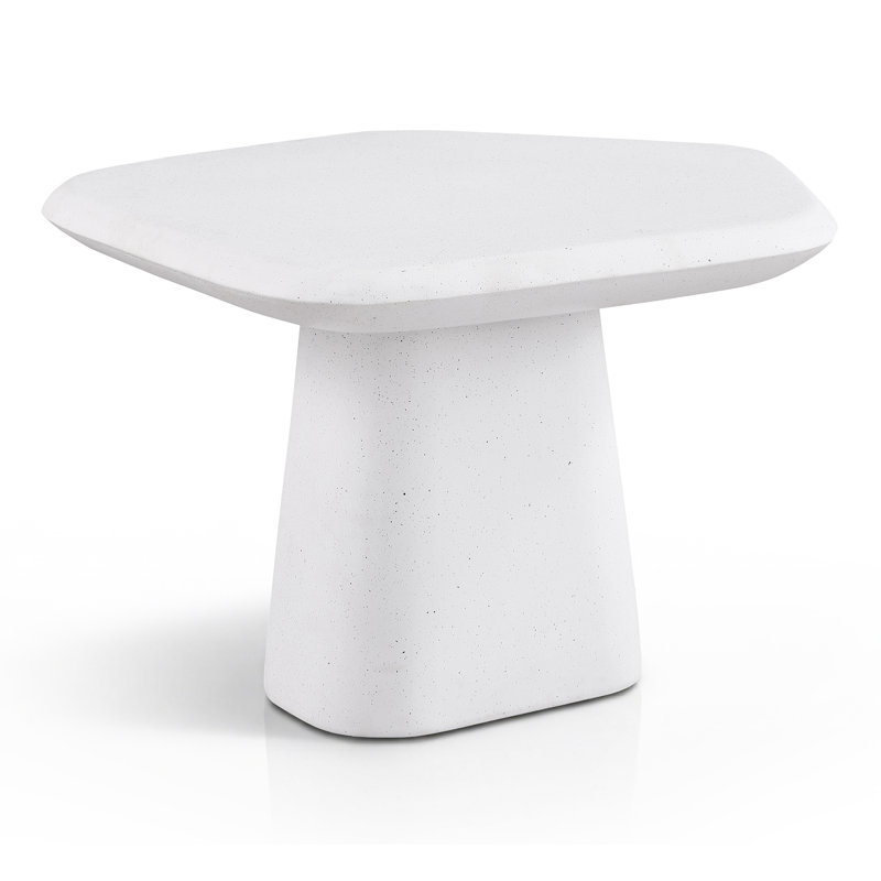 Table basse à piédestal en céramique Durand de 28 po avec surface anti-dégâts, H 19,5 po x l 28 po x P 24,5 po