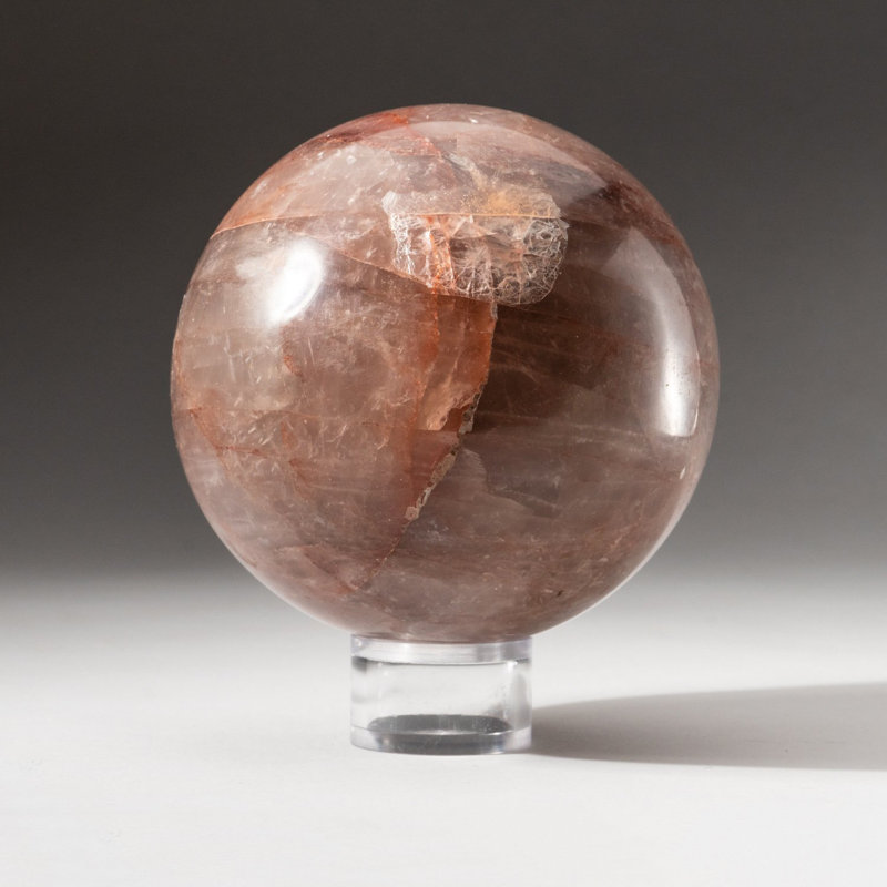 Forme libre de quartz poli à la fraise de Madagascar (2,6 lb), H 3,5 po x l 3,5 po x P 3,5 po