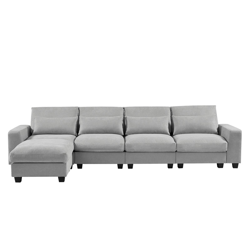Wide Modern Large L-Shape Feather Filled Sectional Sofa, Convertible Sofa Couch with Reversible Chaise,sectional couch,sectionals
