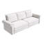Canapé Chesterfield, canapé-lit gigogne de 93,7 po, canapé-lit convertible en velours 3 en 1 avec garniture cloutée et accoudoirs roulés, canapé-lit multifonctionnel pour le salon, la chambre à coucher, beige / blanc