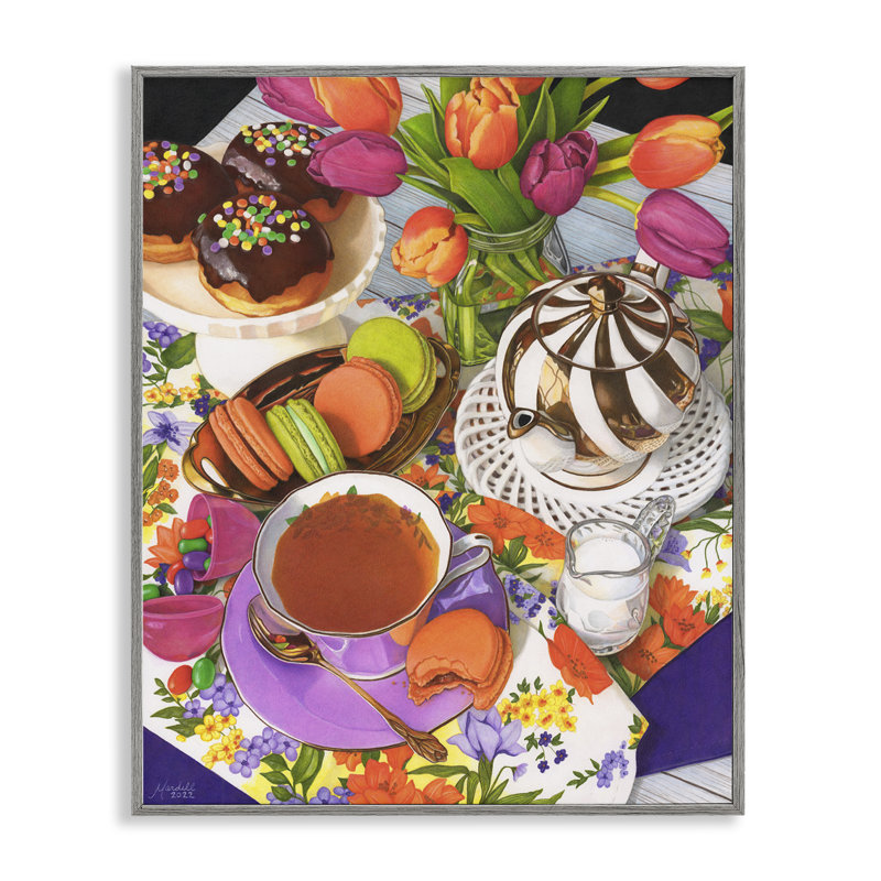 «Spring Tea Party» par Mardell Schuster, Estampe numérique Farmhouse, H 30 po x l 24 po