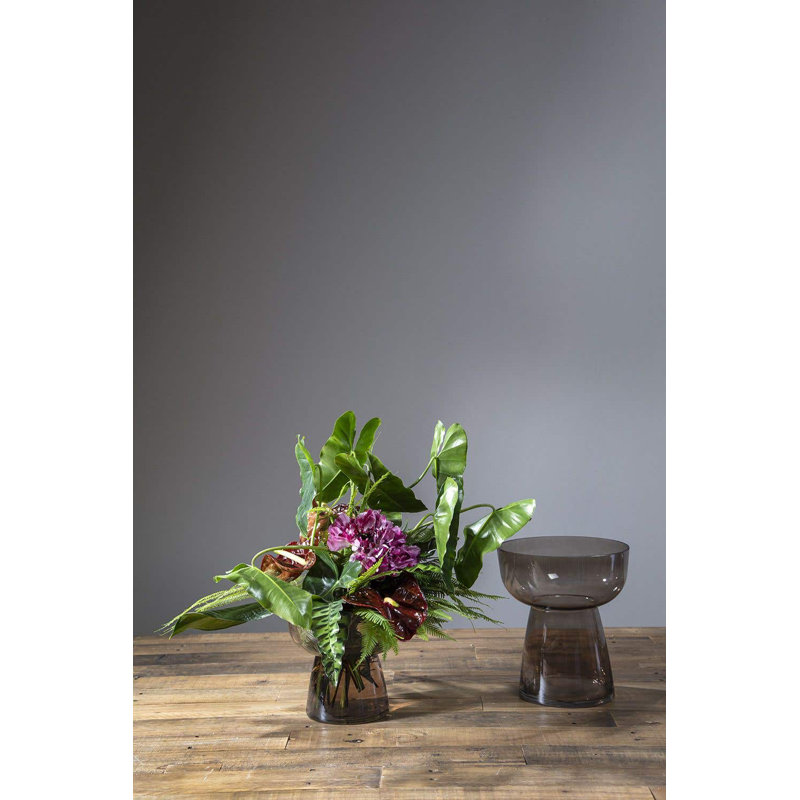 Aylor Handmade Glass Table Vase, 7" H x 7.75" W x 7.75" D