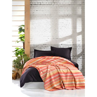 Cotton Blend Striped Quilt Set